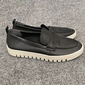 Vionic Black and White Loafers with Platform Sole